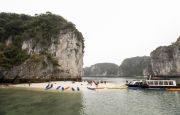 beach and kayak