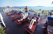 Relaxing on sundeck